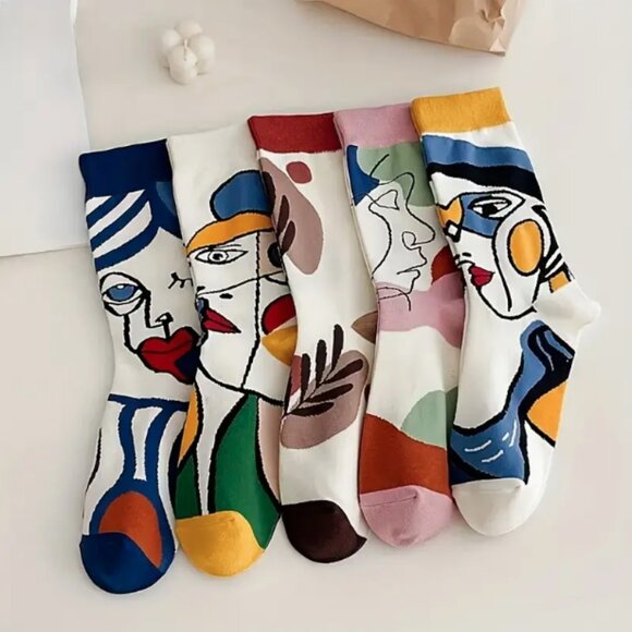 Picasso Abstract Paintings Socks - Picture 1 of 16